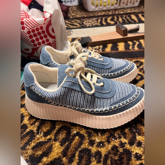 Dolce Vita Blue and Cream Sneakers - Picture 1 of 3